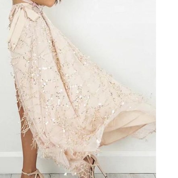 NEW* Sequin boho high waist side slit maxi skirt - Picture 2 of 5